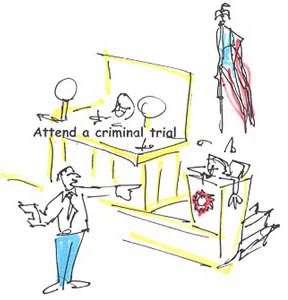 Attend a criminal trial